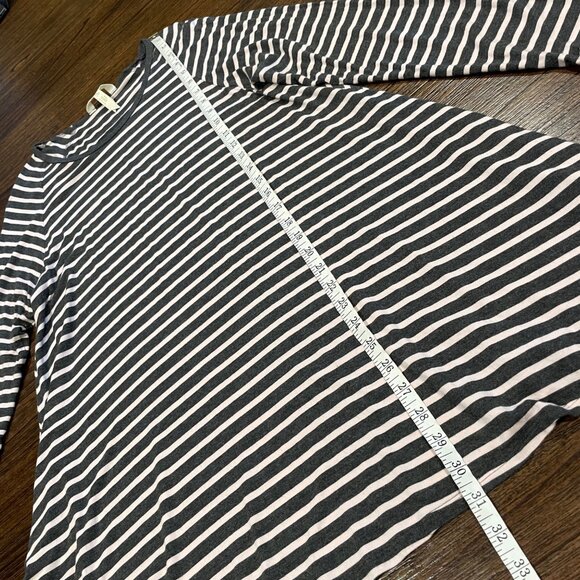 Matilda Jane Sz M Gray Pink Striped Swing Style Kettle Tee Tunic Mini Dress - Picture 7 of 8